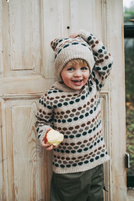 Hovedbilde Fliink Ull Star Dot Pullover Knit Sandshell Multi