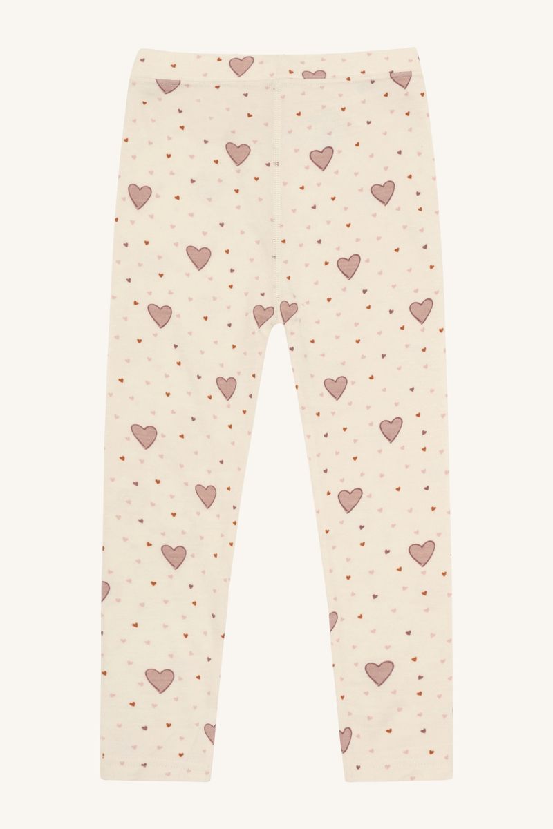 Hust and Claire Laki Hearts Leggings Ull/Bambus Off White