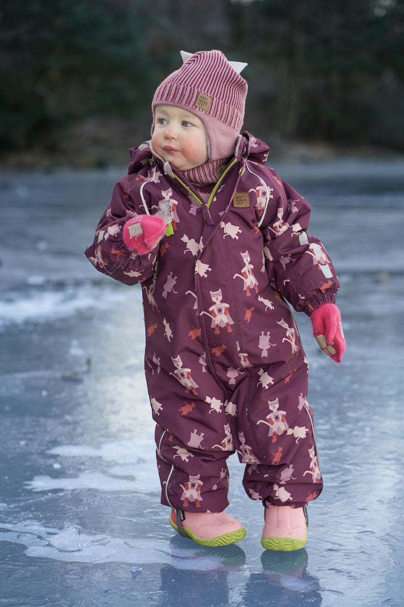 Kattnakken Snø Vinterdress Baby Burgunder