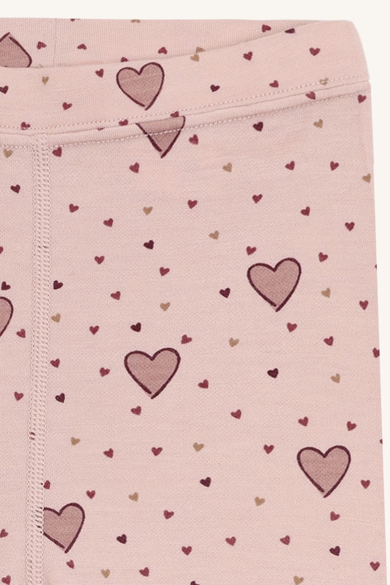 Hust and Claire Laki Hearts Leggings Ull/Bambus Dusty Rose