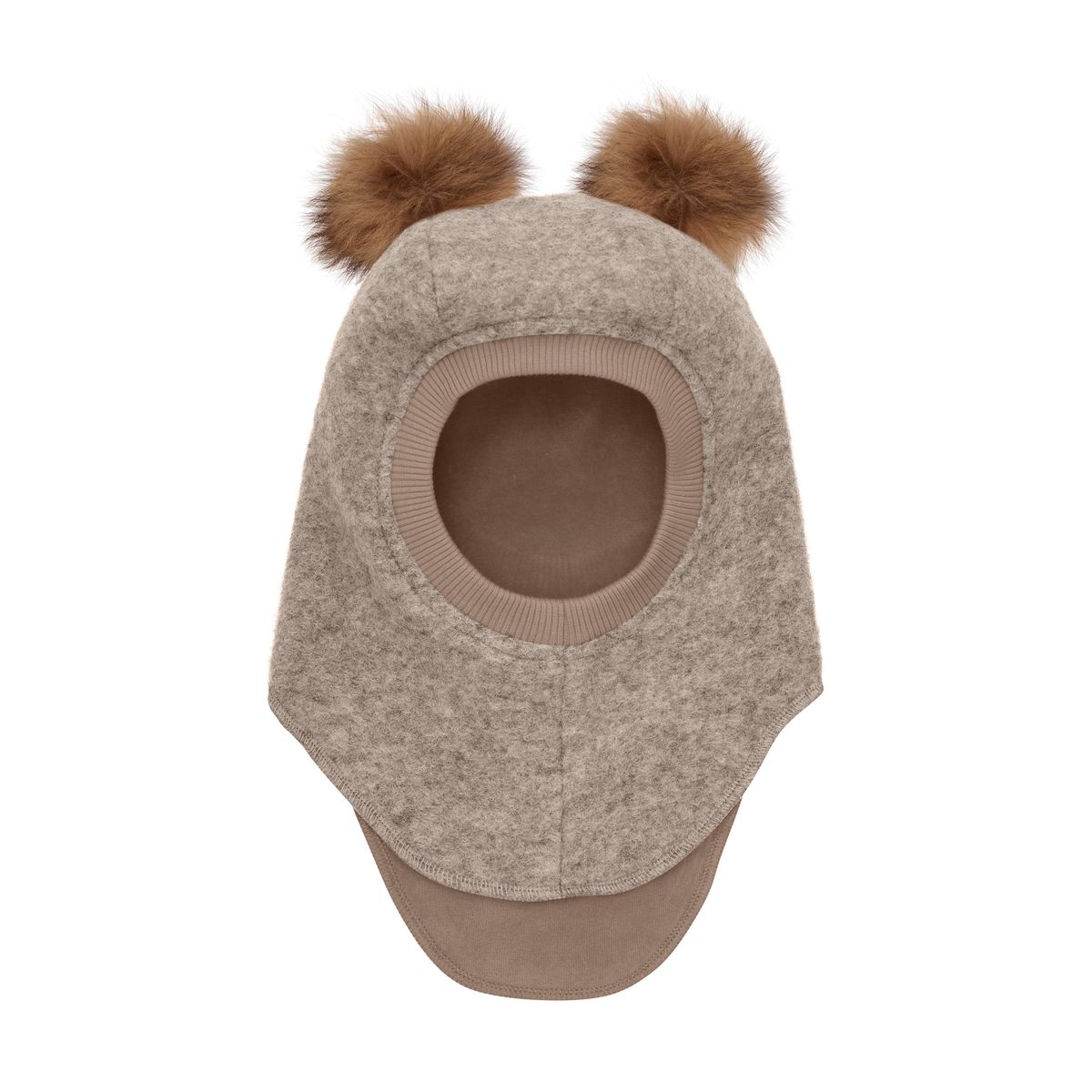HUTTEliHUT Balaclava Ull Alpakka Pompoms Camel Melange