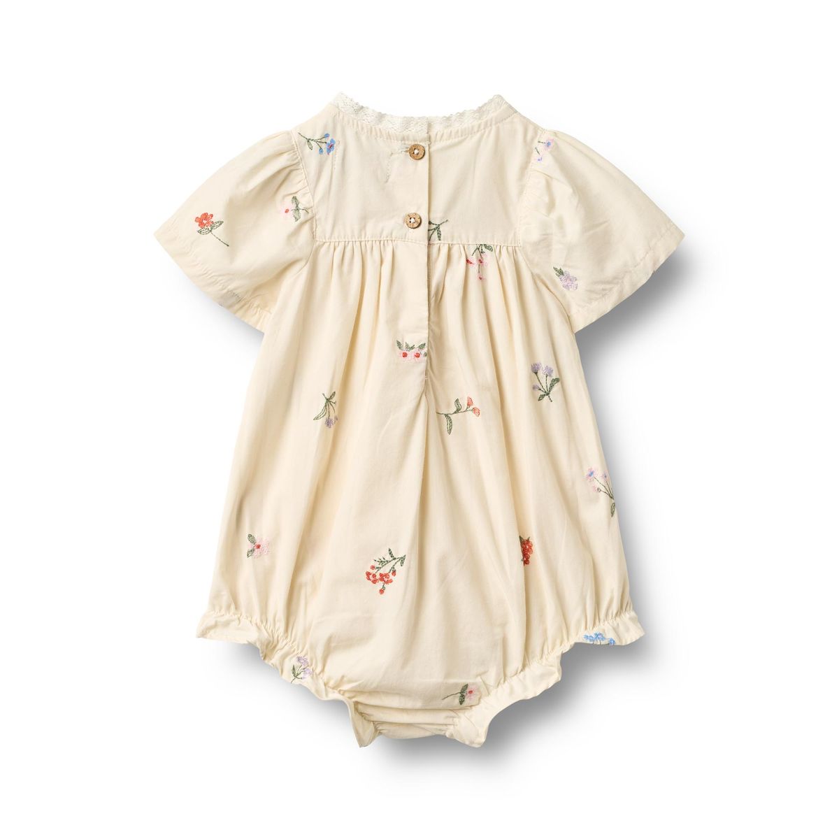 Wheat Romper Margit  Ivory Embroidery Flowers