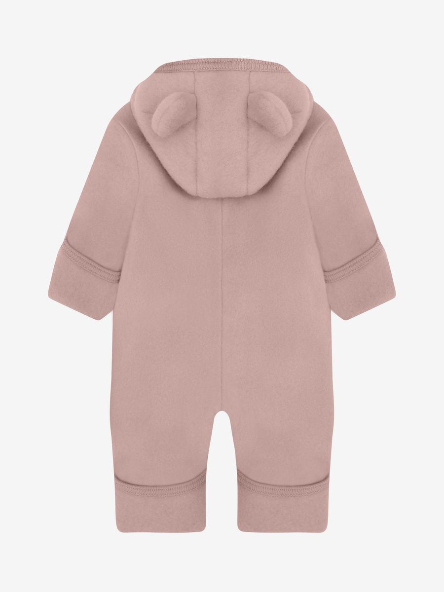 HUTTEliHUT Ullfleecedress med Ører Mahogany Rose