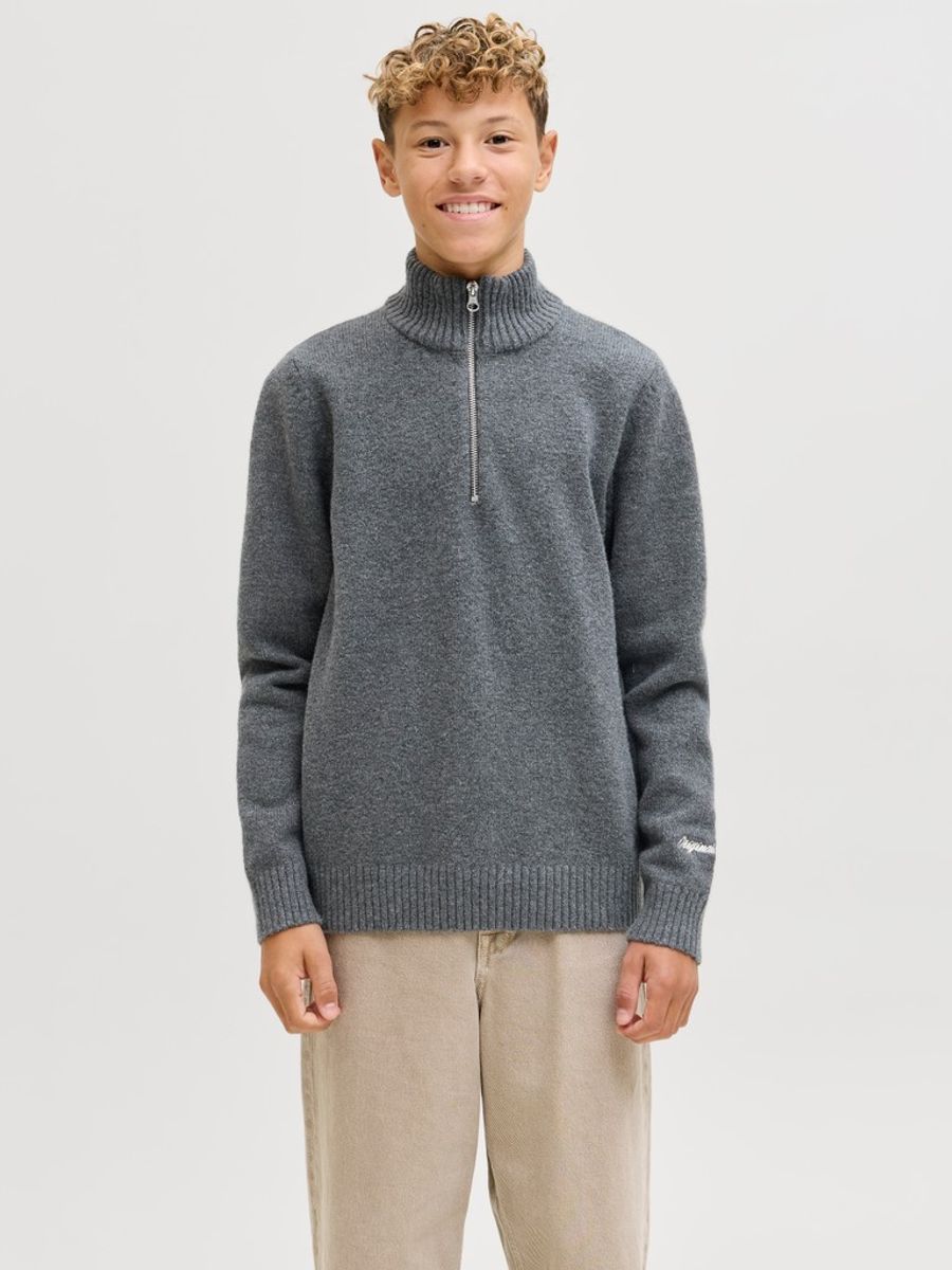 Jack & Jones Junior Norrebro Genser Loose Fit Dark Grey Melange