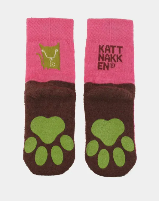 Hovedbilde Kattnakken Ullsokker med Antiskli Superrosa