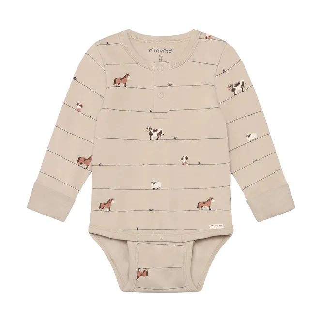 Hovedbilde Minymo Body med Print Feather Gray