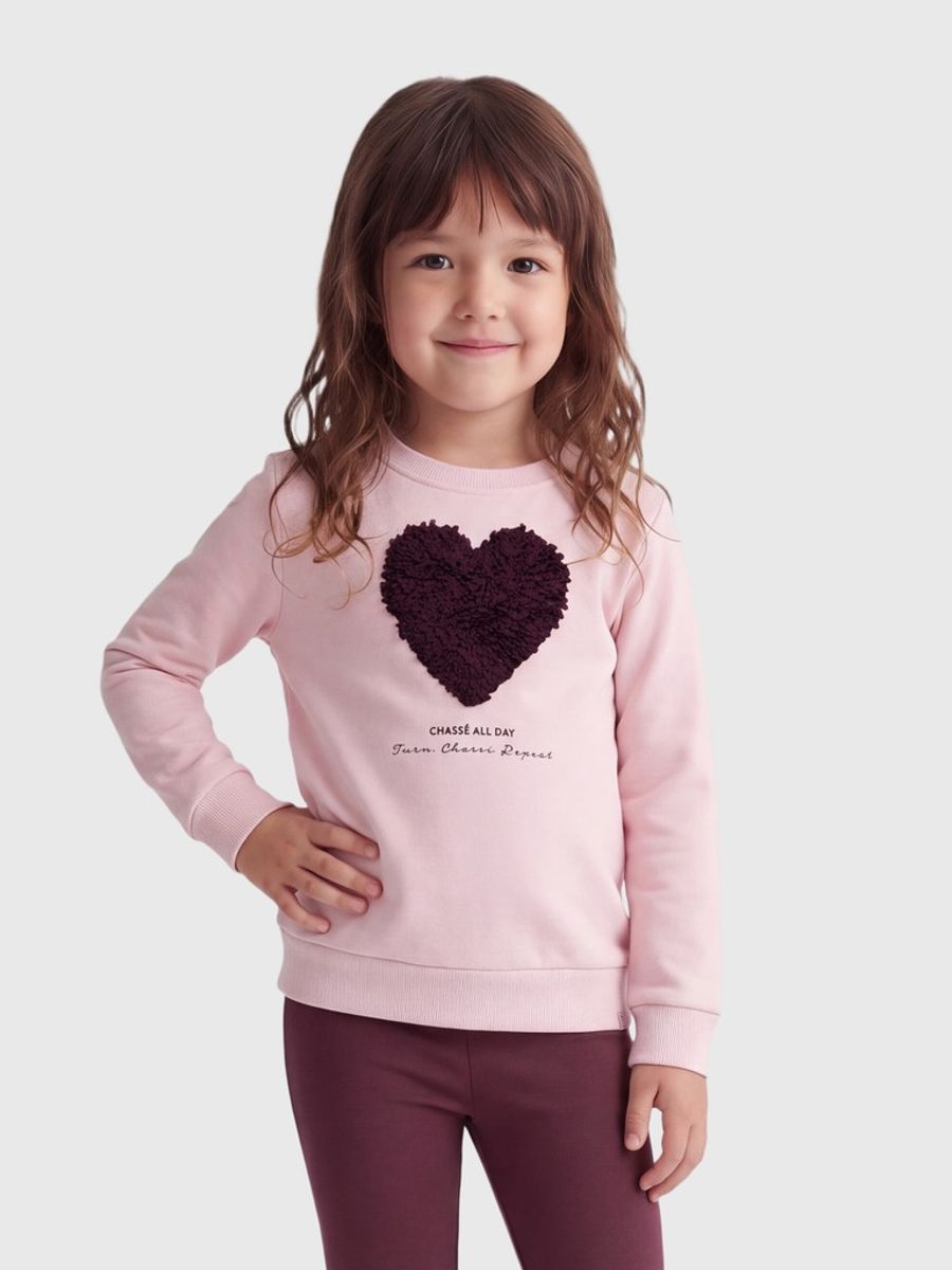 Kids Only Mini Amy Sweatshirt Rosa Med Hjerter
