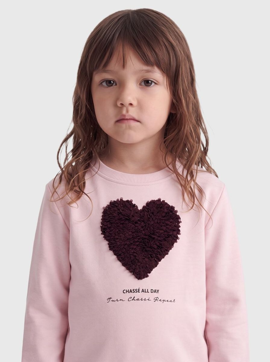 Kids Only Mini Amy Sweatshirt Rosa Med Hjerter