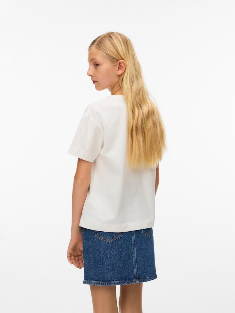 Vero Moda Girl Palma T Skjorte Regular Fit Snow White Shell